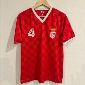 STUSSY Soccer Jersey Size Medium #4 Football Jersey Streetwear